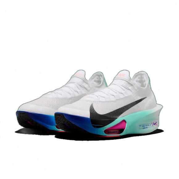 NEW NIKE men's alphafly 3 shoes in white/black/hyper turq/concord